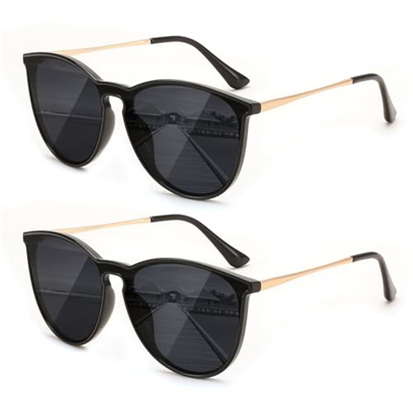 karsaer 2 Pack Sunglasses for Women Stylish Round Ladies Goggles Men Sun Glasses E1370-picture-17