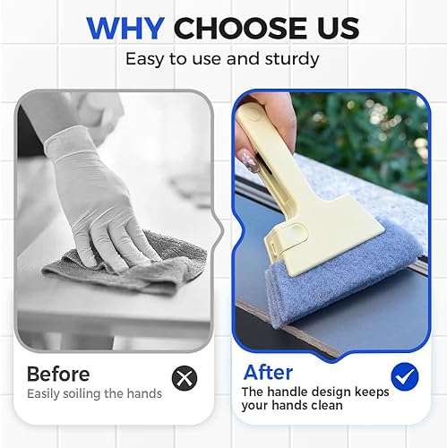 Miniatura 6 de 3 limpiadores mágicos de rieles de ventana, cepillo de limpieza de ranura de ventana de mano mejorado, juego de herramientas de limpieza de rieles