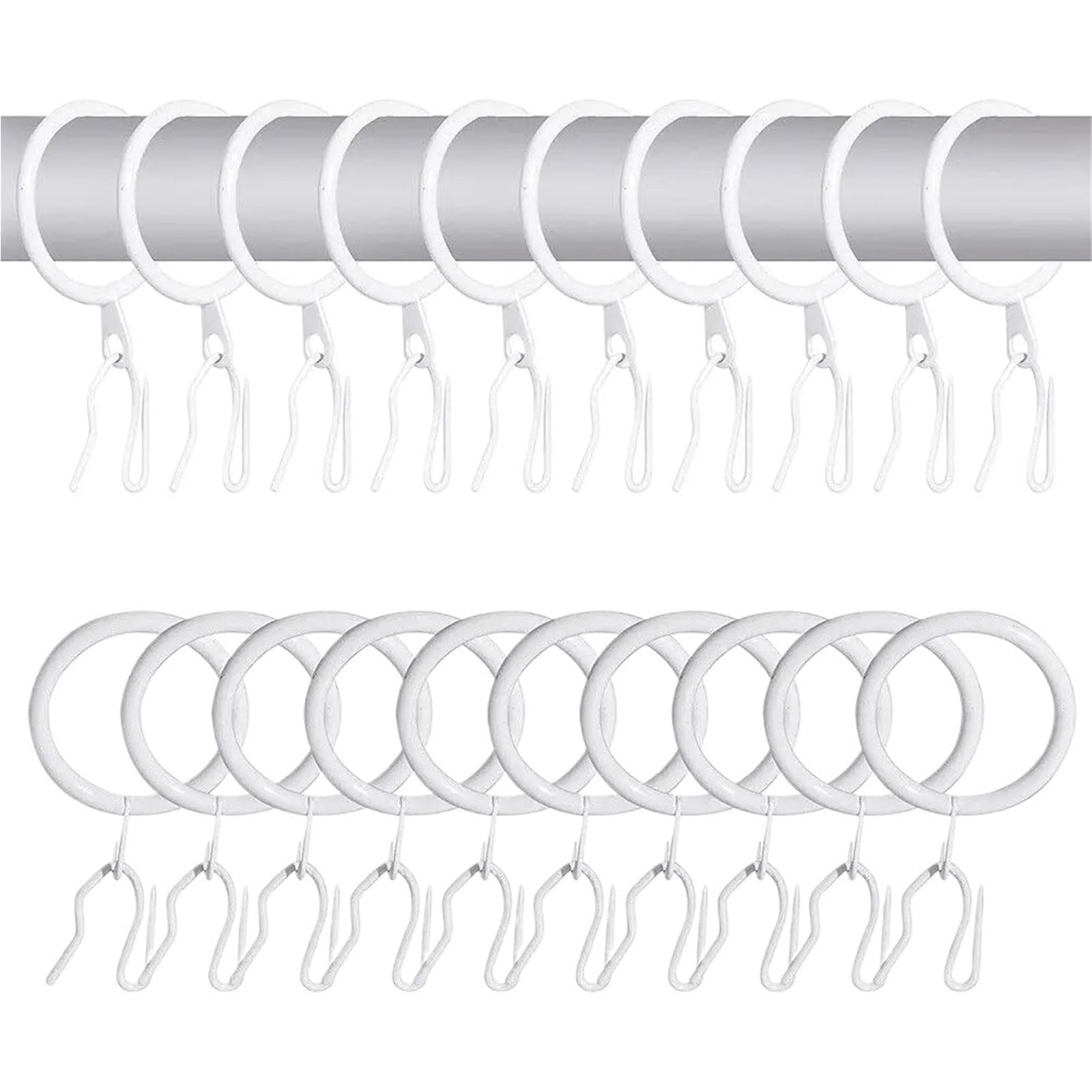Curtain Rings 30 Sets Metal Curtain Gathering Hooks Pencil Pleat Pinch Rings for Drapes