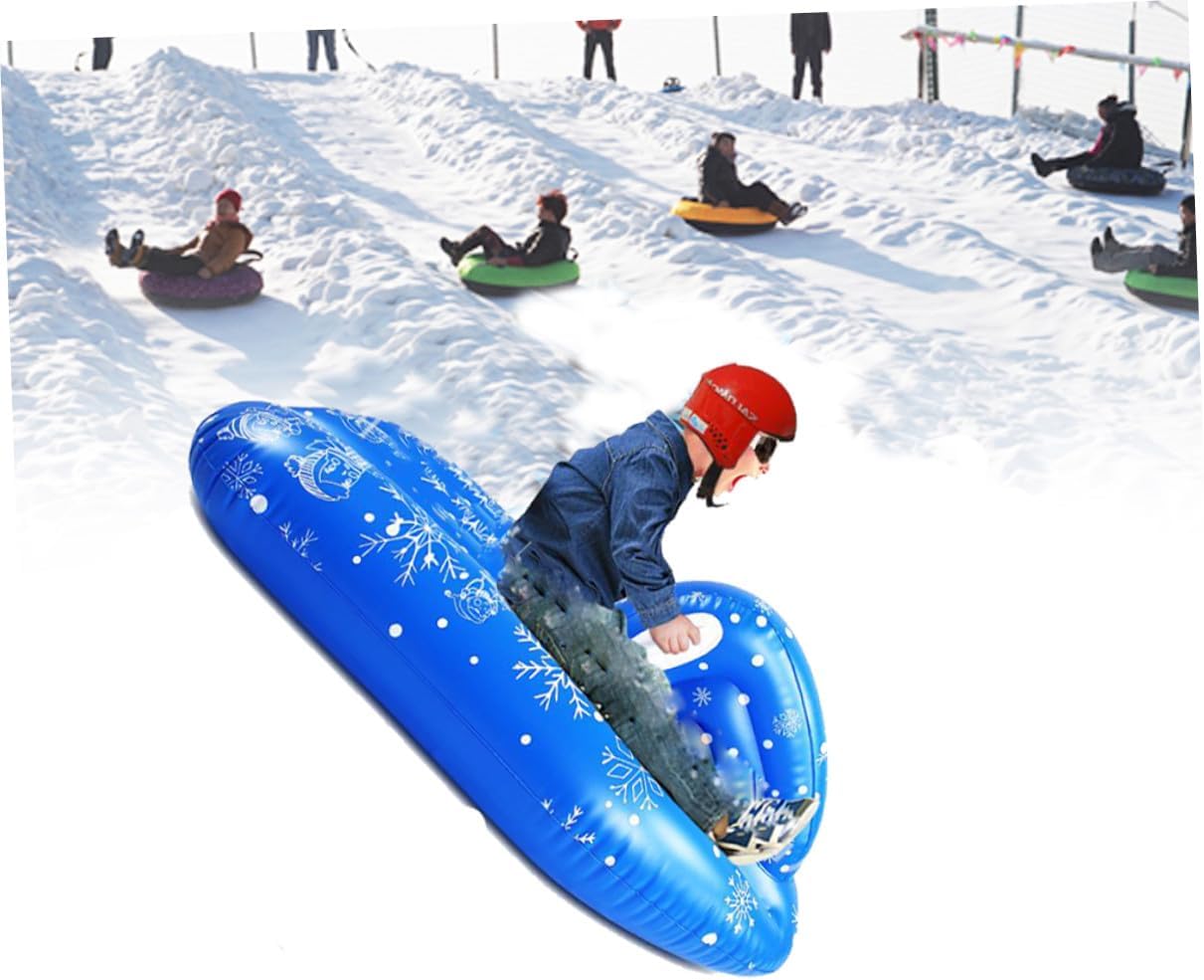 Mikinona Inflatable Snow Tube and Skiing Board PVC Cold-Resistant Winter Sled for Outdoor Snow Tubing and Sledding Recreation