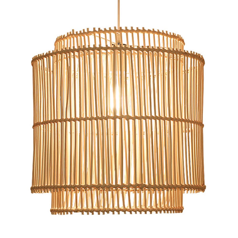 LYMSXAZOU Southeast Asian Rattan Chandelier Creative Homestay Pendant Lights country Pastoral Hanging Lamp Round Handmade Chandeliers Natural Ceiling Light Fixture For Living Room,Dinner Room