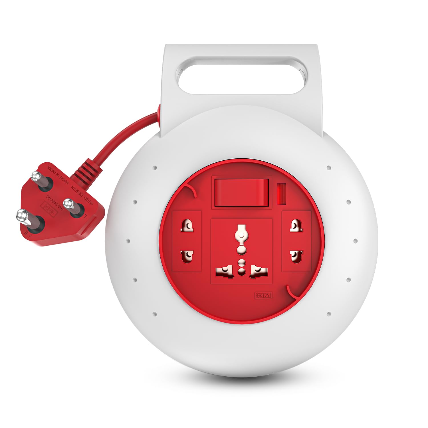 Jewel 3046 – 3‑Socket 3‑Pin Flex Box, 4 m Heavy‑Duty Cord with Handle, LED Indicator & Safety Shutters