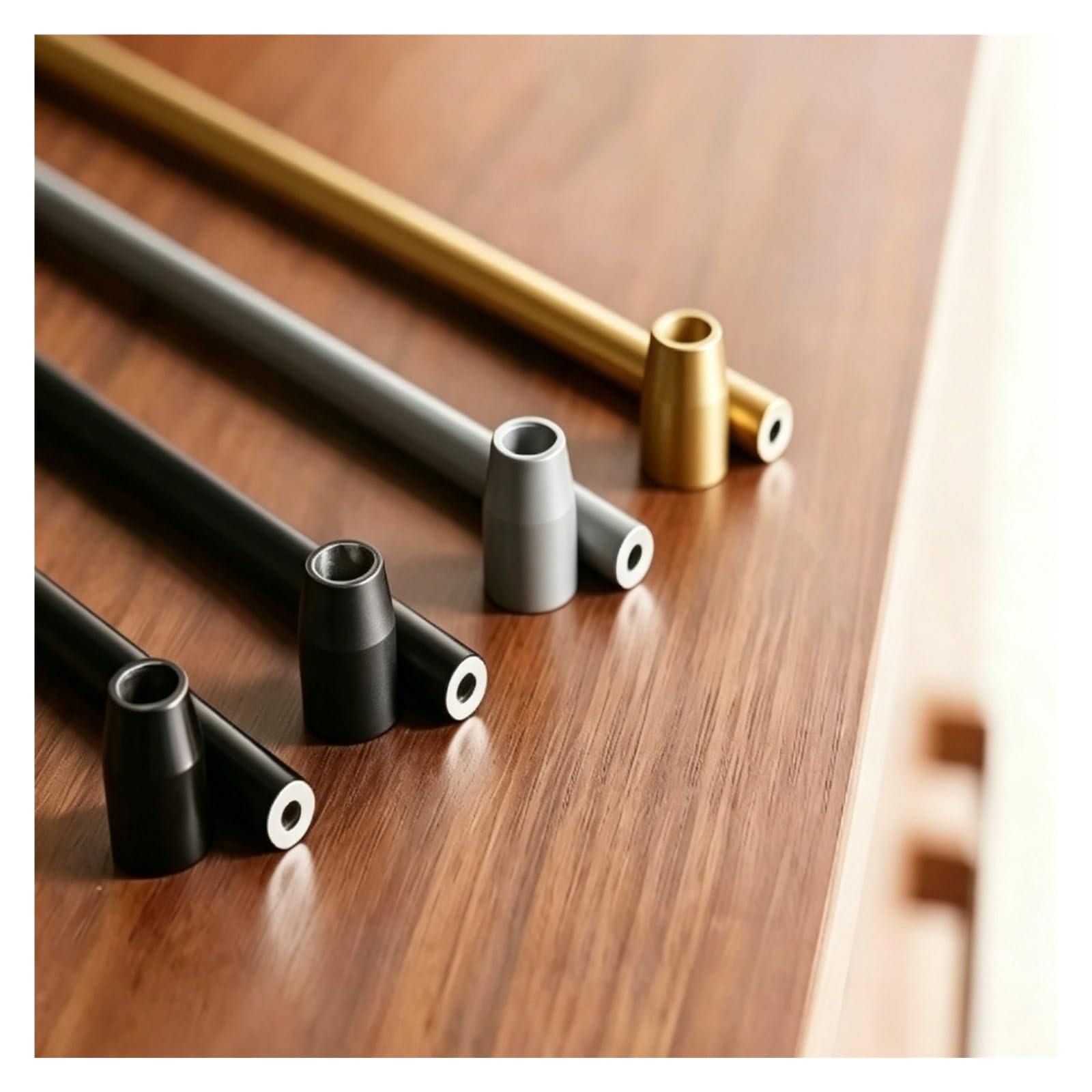 Hphdfs Bronze Sturdy Aluminum Shelf Guard Rail 120 100 80 60 50Cm, Detachable Cabinet Fence For Glassware, Collectibles, Decor Anti-Fall Guardrail For Shelving With End Caps(,L 110Cm/43.3")