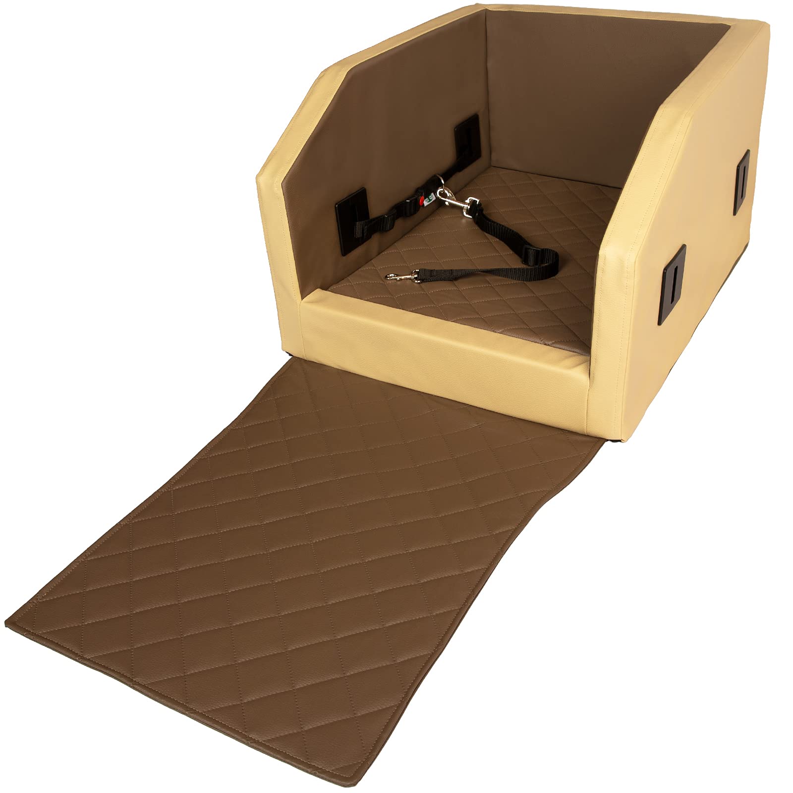 Besuche den CopcoPet- CopcoPet Rücksitz Hundeautositz Autohundebett Hundebett Transportbett Autoschondecke (55 x 70 x 38 cm, Grau) in use