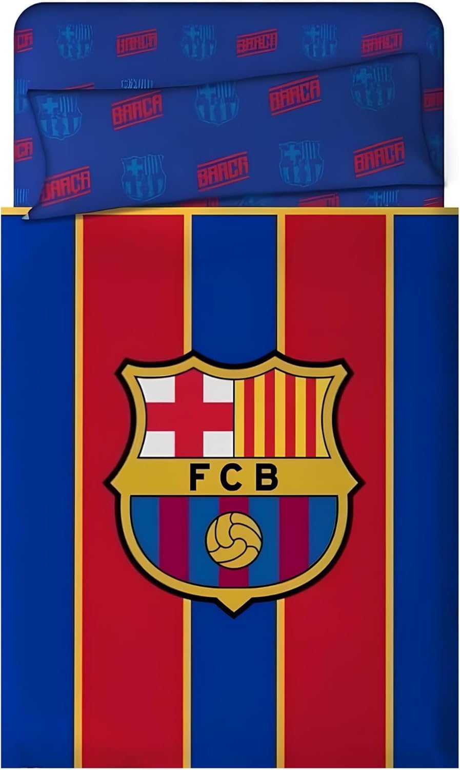 HM'S HOME'SECRET Barcelona F.C. Juego de Sábanas Oficial, 3 Piezas, Poliéster/Algodón, Azul con Escudo FCB, para Camas 90, 105, 135 y150cm. (Cama 150cm)