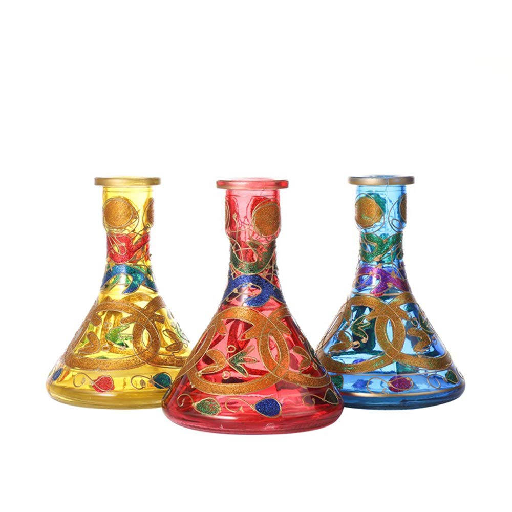 Juego de Cachimba Shisha de Vidrio, con un Cuenco de una Sola Manguera Y Clip de Carbón Gratis Cachimba, Olla de Cerámica, Bar Y Shisha para Discoteca Juego Completo de Accesorios,Rojo