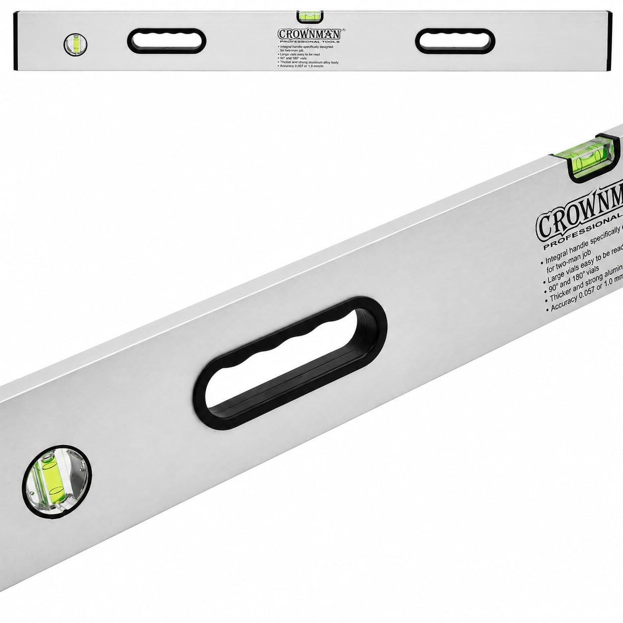 Poziomica aluminiowa budowlana 150 cm, 3 libelle, precyzyjne narzędzie pomiarowe do poziomowania, remontu, montażu i prac wykończeniowych