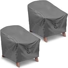 Vailge Patio Adirondack Chair Covers, Heavy Duty Patio Chair Cover, Waterproof Outdoor Lawn Patio Furniture Covers (Standard - 2 Pack, Grey)