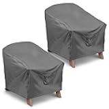 Vailge Patio Adirondack Chair Covers, Heavy Duty Patio Chair Cover, Waterproof Outdoor Lawn Patio Furniture Covers (Standard - 2 Pack, Grey)