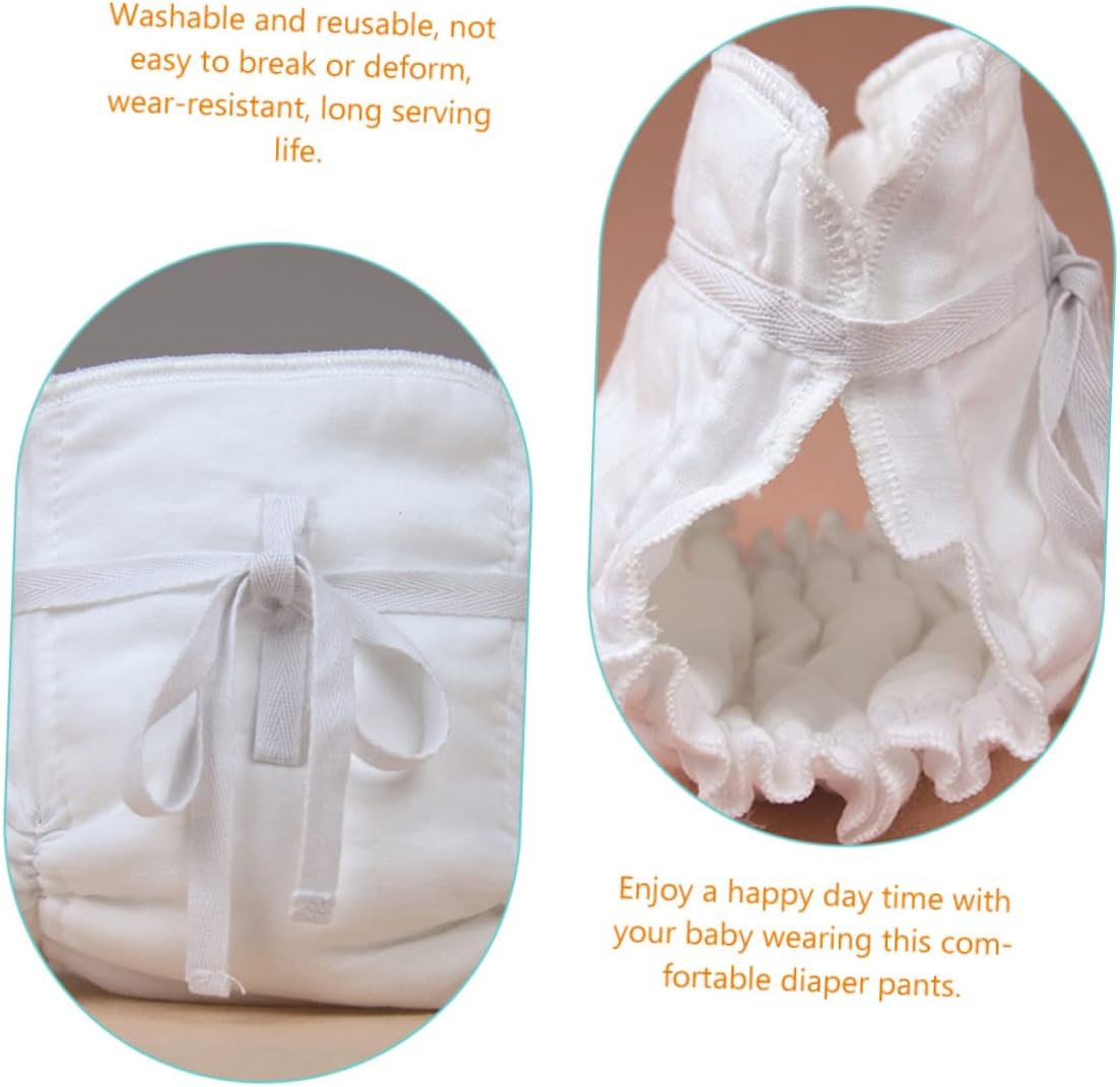 VANZACK 2pcs Washable Cotton Diaper Pants Reusable Newborn Training Diapers for Comfortable Daytime Use Breathable Material for Boy Girl Care