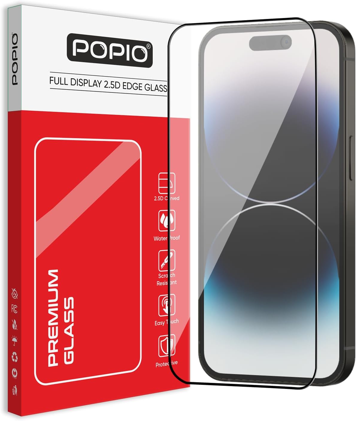 POPIO Military-Grade Gorilla Tempered Glass For iPhone 14 Pro | 9H Hardness, Edge-to-Edge, Bubble-Free