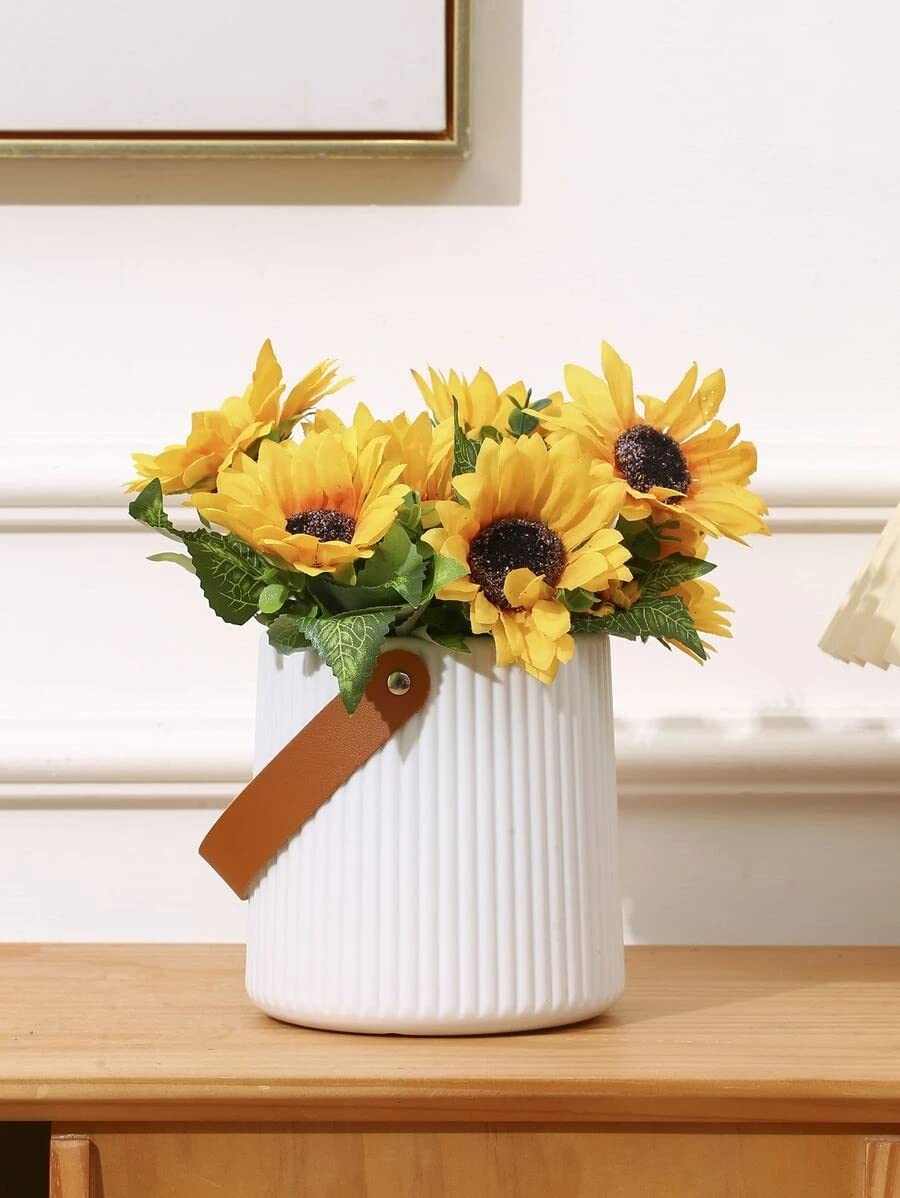 SATYAM KRAFT 1 Pcs Vase for Home Decor, Living Room, Office, Bedroom, Centre Table, Balcony,Ceramic Look Unbreakable Showpiece Flower Pot for Decorations(Plastic) (Only vase, No Flower) Size - 18 cm