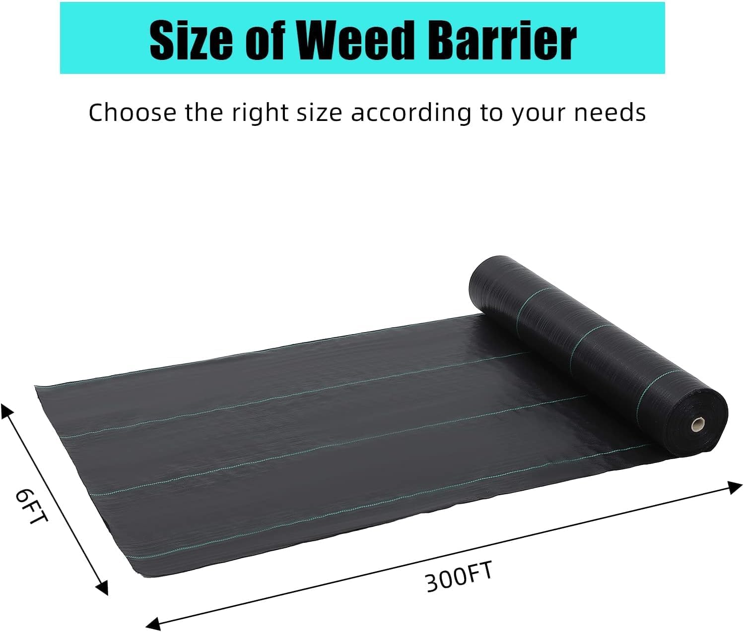 broadfashion 01 weed barrier landscape fabric heavy, black