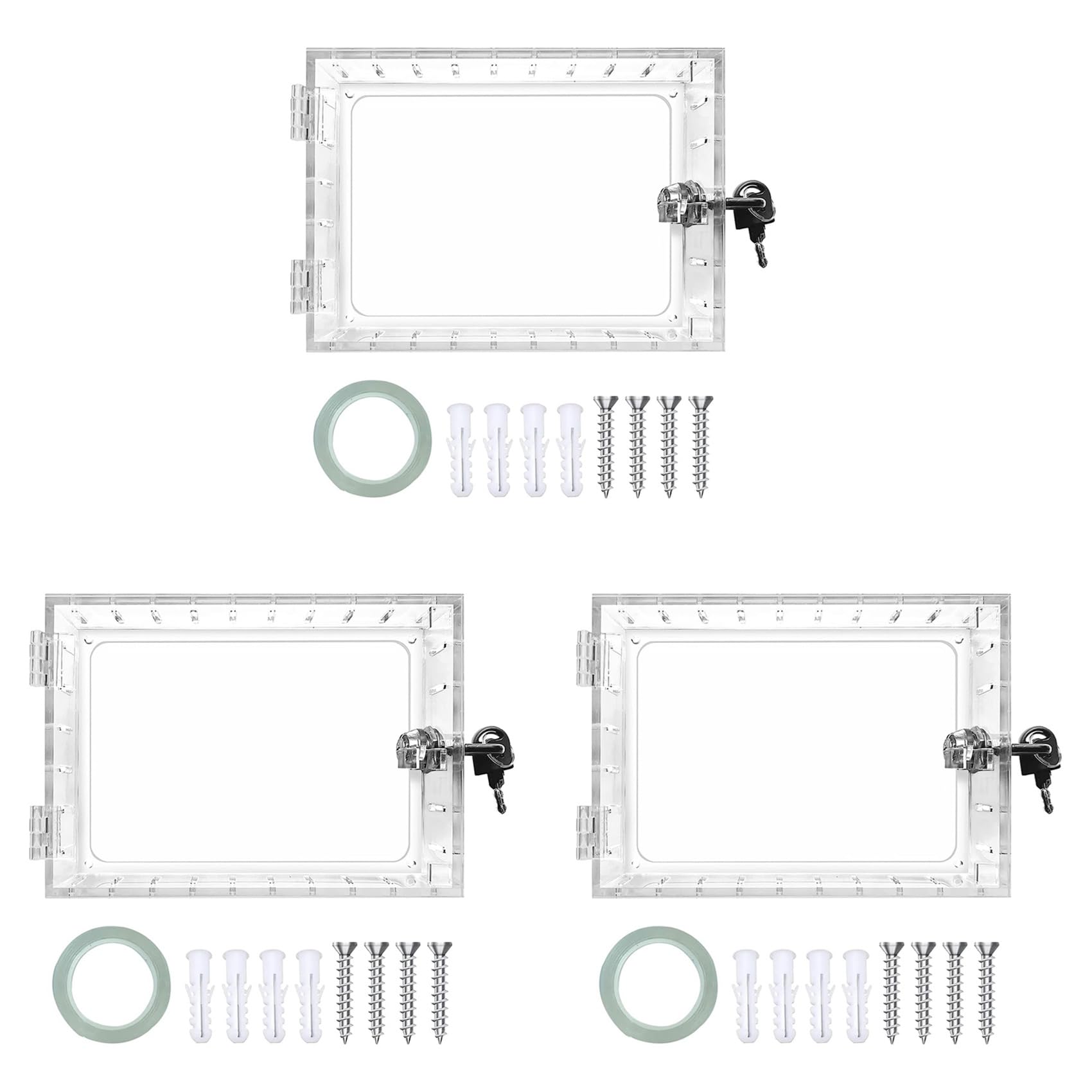 Jnchdghwa 3X Thermostat Lock Box with Key,Clear Thermostat Guard for Thermostat on Wall,Fits Thermostats 6.5in H X 3.9in W X 2in D