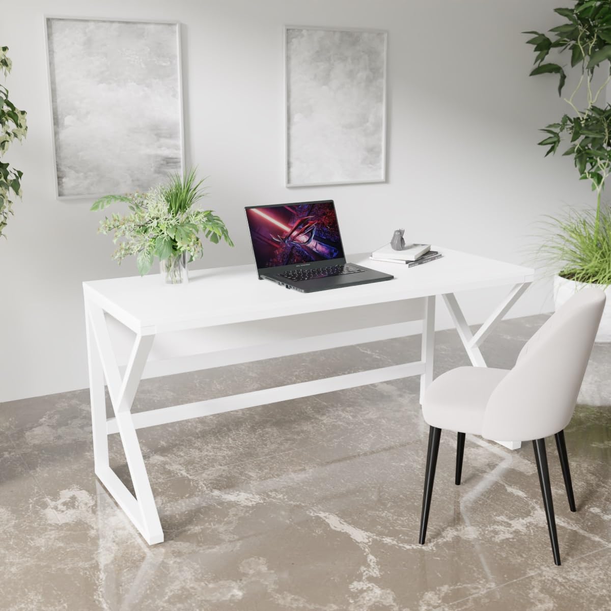 Riyan Luxiwood® Alden White Computer Table in Engineering Wood for Home & Office, Simple Style Desk, Scratch Resistance Surface, Easy to Assemble (Medium, Light Gray) (B0CW5LGRTZ) Amazon Price History, Amazon Price Tracker