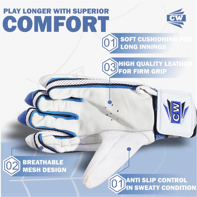 Image of CW Max Batting Cricket Kit|Protection Pads Gloves Set |Protection Gear Shock Absorption Comfort Performance Cricket Pads|Gloves Combo Match Guards Gloves |Batting Pads Gloves Arm Guard SB Blue