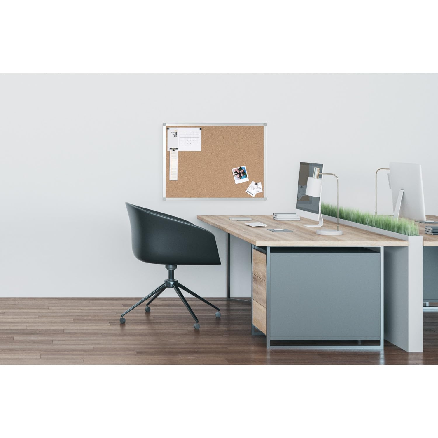 Bi-OFFICE Tablica korkowa Ayda, aluminiowa rama, 900 x 600 mm