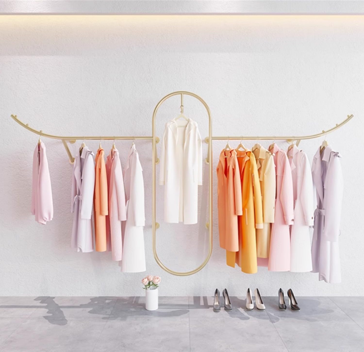 Porte-manteau mural en métal pour magasin de vêtements commerciaux
