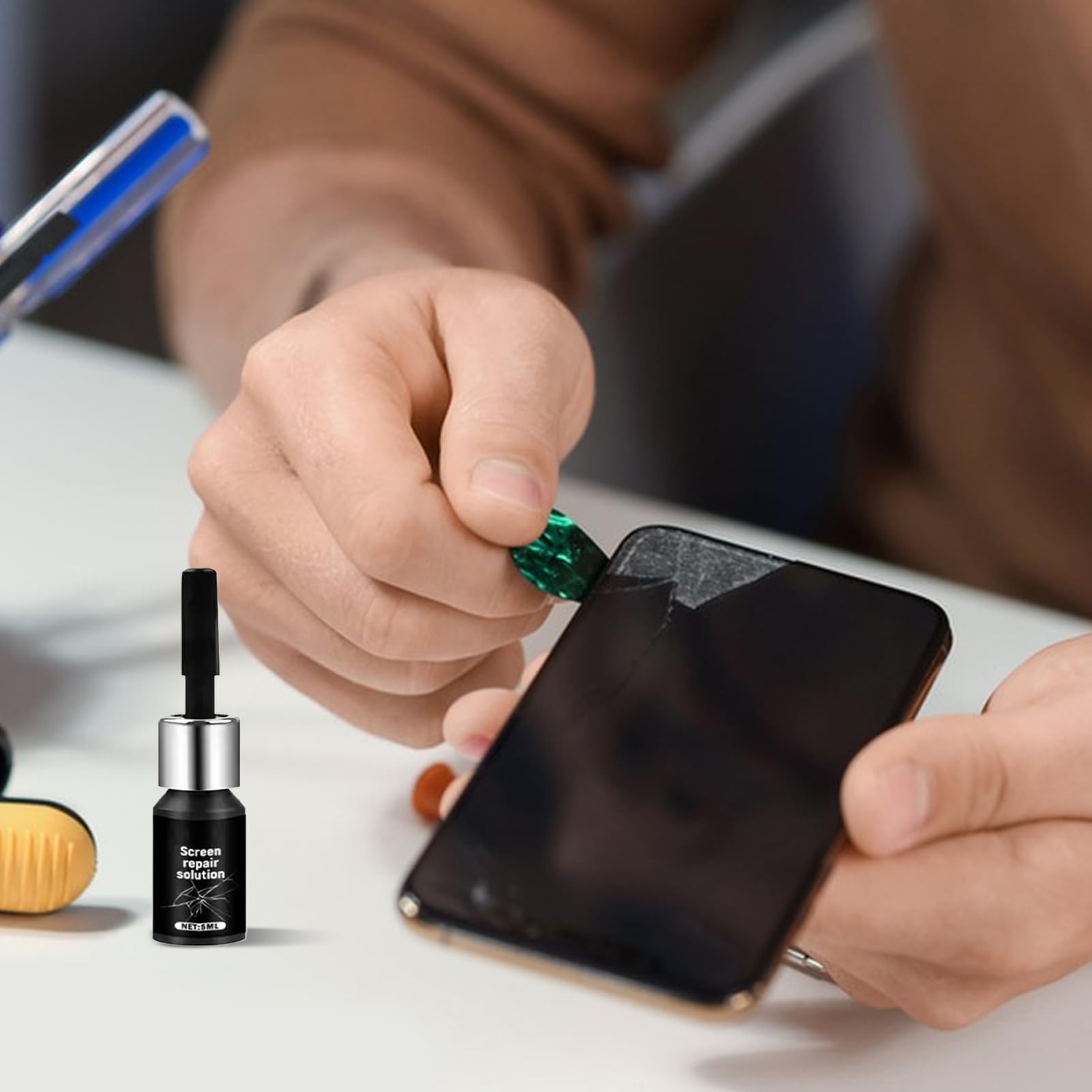 Liquido Per Riparazione Schermo Smartphone - 5ml Liquido Per Riparare Le Crepe Del Parabrezza, Soluzione Universale Rapida Per Rimuovere E , Per SUV, Auto, Vetri Di Casa, Specchi, Schermi Del Telefono