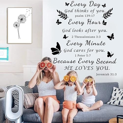 Miniatura 5 de Calcomanías de pared con versículos de la Biblia calcomanías inspiradoras de vinilo con cita de la Biblia calcomanías de pared religiosas para sala