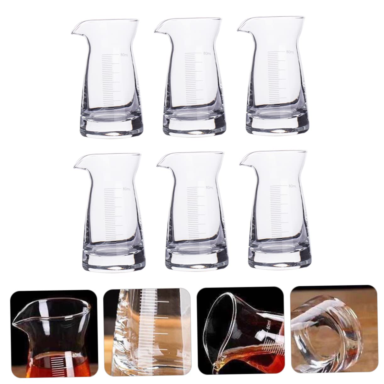 ABOOFAN Set di 6 Misurini da 80 Ml in per Una Misurazione Precisa delle Bevande per Uso Domestico E Bar