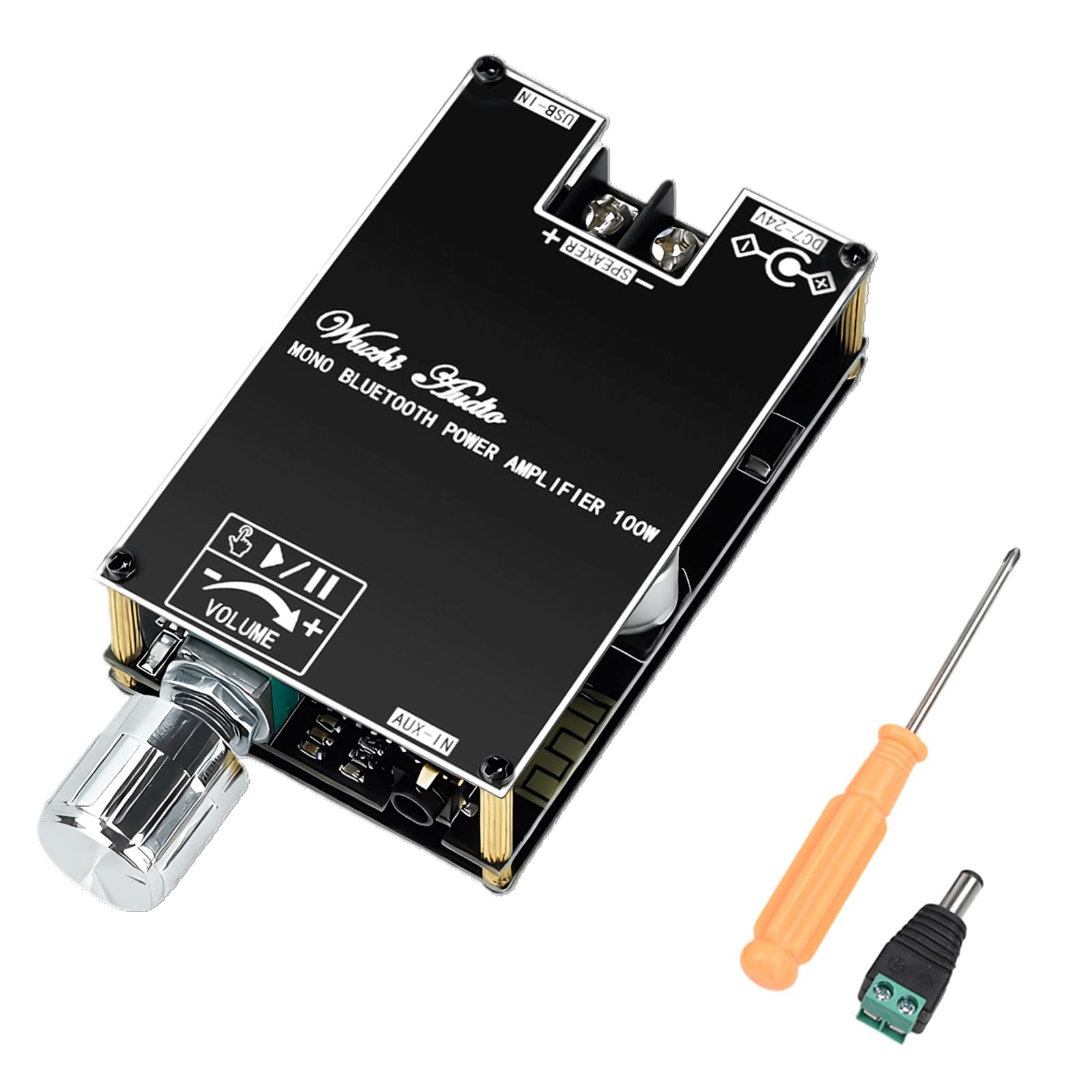 ZK-1001B Bluetooth Amp Board, 100W Power Output,BT 5.0 AMP Board for DIY Wireless Speakers AMP Module TPA3116 Board DC7-24V BT/AUX/USB Input for DIY Wireless Speakers TWS Amplifier Board