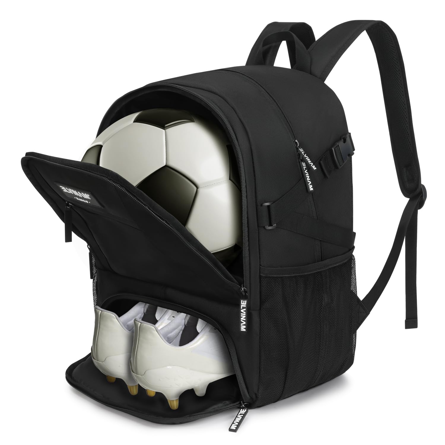 Zaino da calcio unisex con scomparto per pallone e stivali – Zaino sportivo grande impermeabile per donna, uomo, bambino e ragazza – perfetto per allenamenti, scuola e palestra