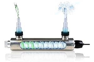 24W Inline UV Water Sterilizer for 75 Gallon / 200 Gallon Aquarium, Drinking Water
