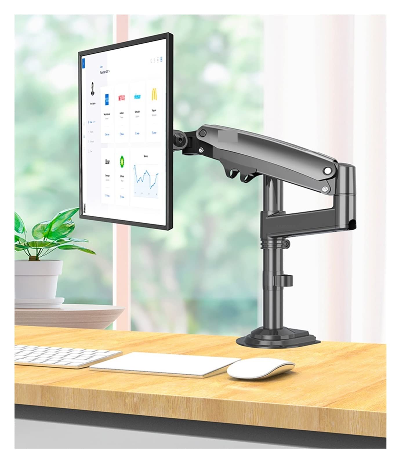 Cfwwsaq One Color Monitor Arm, Gas Spring 22-35" Lcd Led Monitor Holder Arm Full Motion Desktop Ergonomic Monitor Tv Mount Bracket Load 2-12 Kgs