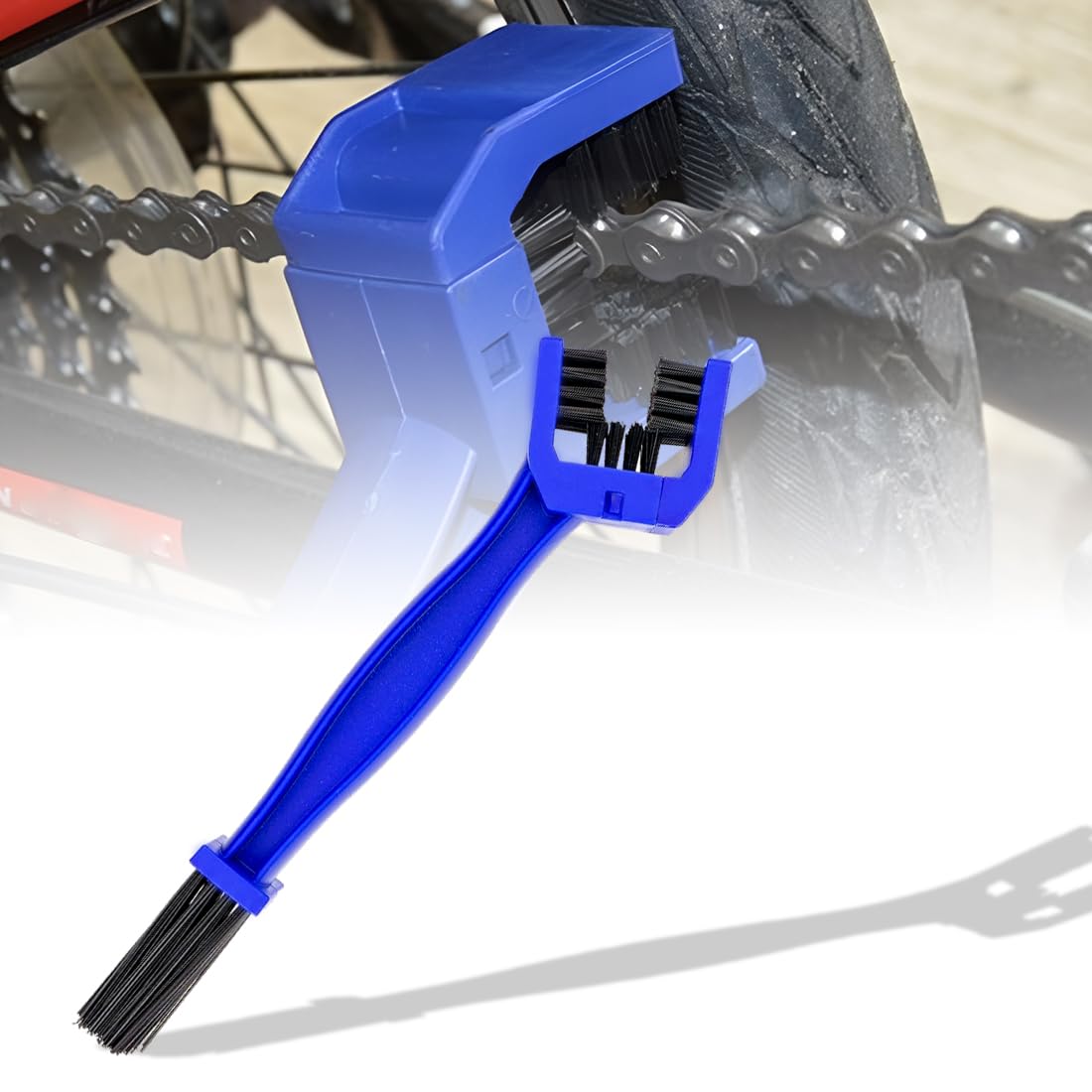 OBEROI'S TRADERS Multi-Purpose ABS Bike Chain Cleaner Brush with Soft & Long Bristles for Motorcycle & Cycle Chain Cleaning-picture-13