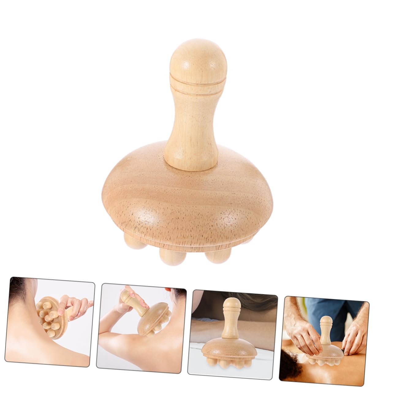 Anneome Pettine Massaggiante in Legno di Gomma per Cuoio Capelluto 2 Pezzi, Portatile, Delicato Sul Cuoio Capelluto, per Casa e Viaggio