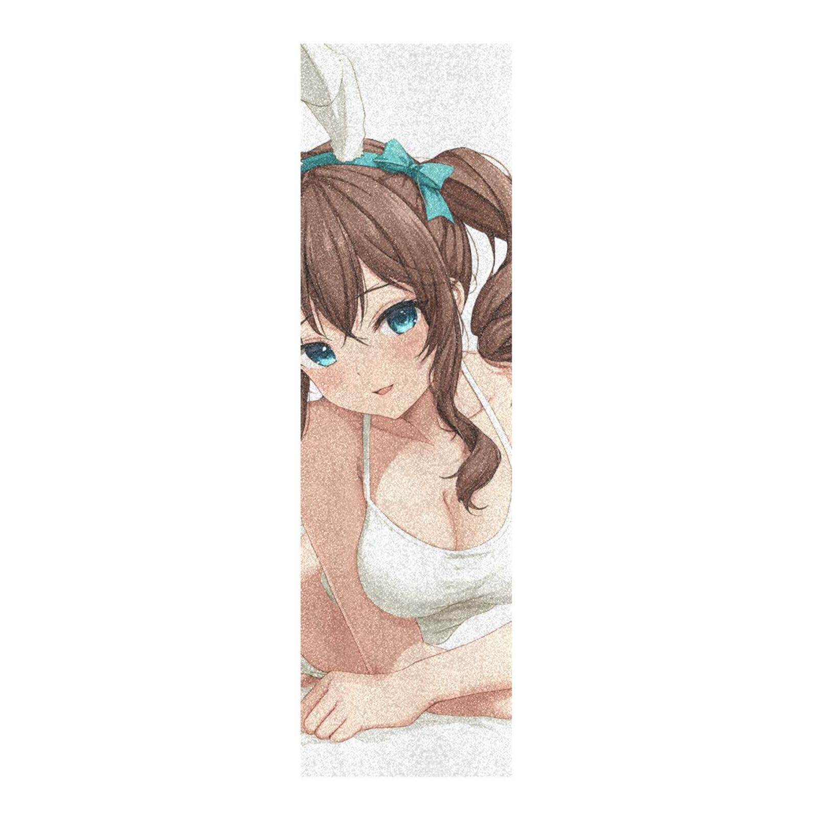 voucong Bunny Anime Girl Skateboards Grip Tape Anti-Tearing Scooter Grips Tape 33×9 Inch pegatina para Scooter