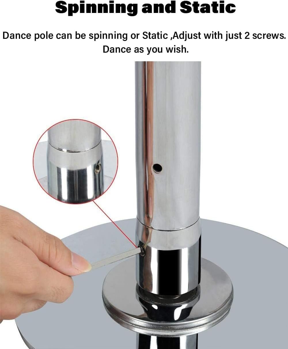 AviiSo Palo da Pole Dance 2,2 m 2,7 m 3 m 3,2 m 3,6 m 3,7 m 3,8 m Palo Non Montato a soffitto per Esercizi per Principianti, Kit Asta da Ballo Rimovibile Portatile da 45 mm(Size:2.9M-3M/9.4ft-9.8ft)