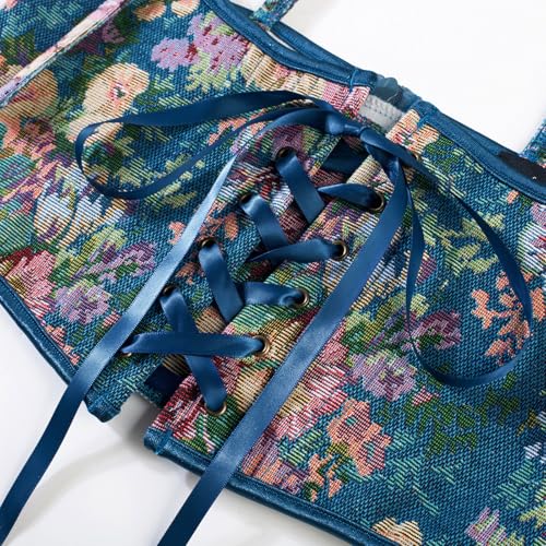 Image of Scarlet Darkness Corset Belt for Women Floral Renaissance Underbust Corset