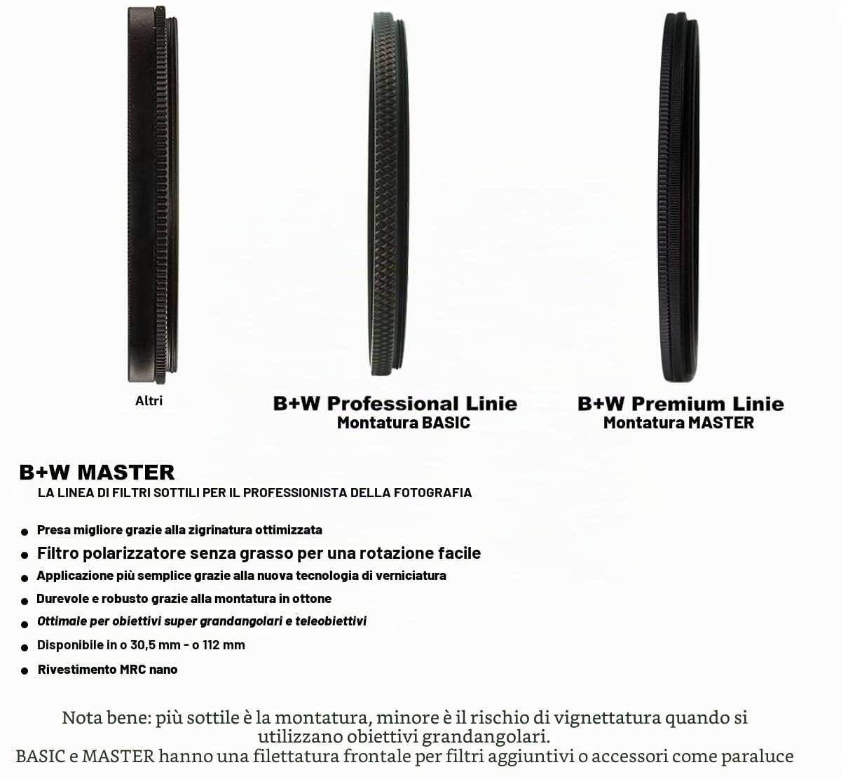 B+W Master High Transmission Circular Polarising Filter 49mm - Sostituisce XS-Pro 66-1081470