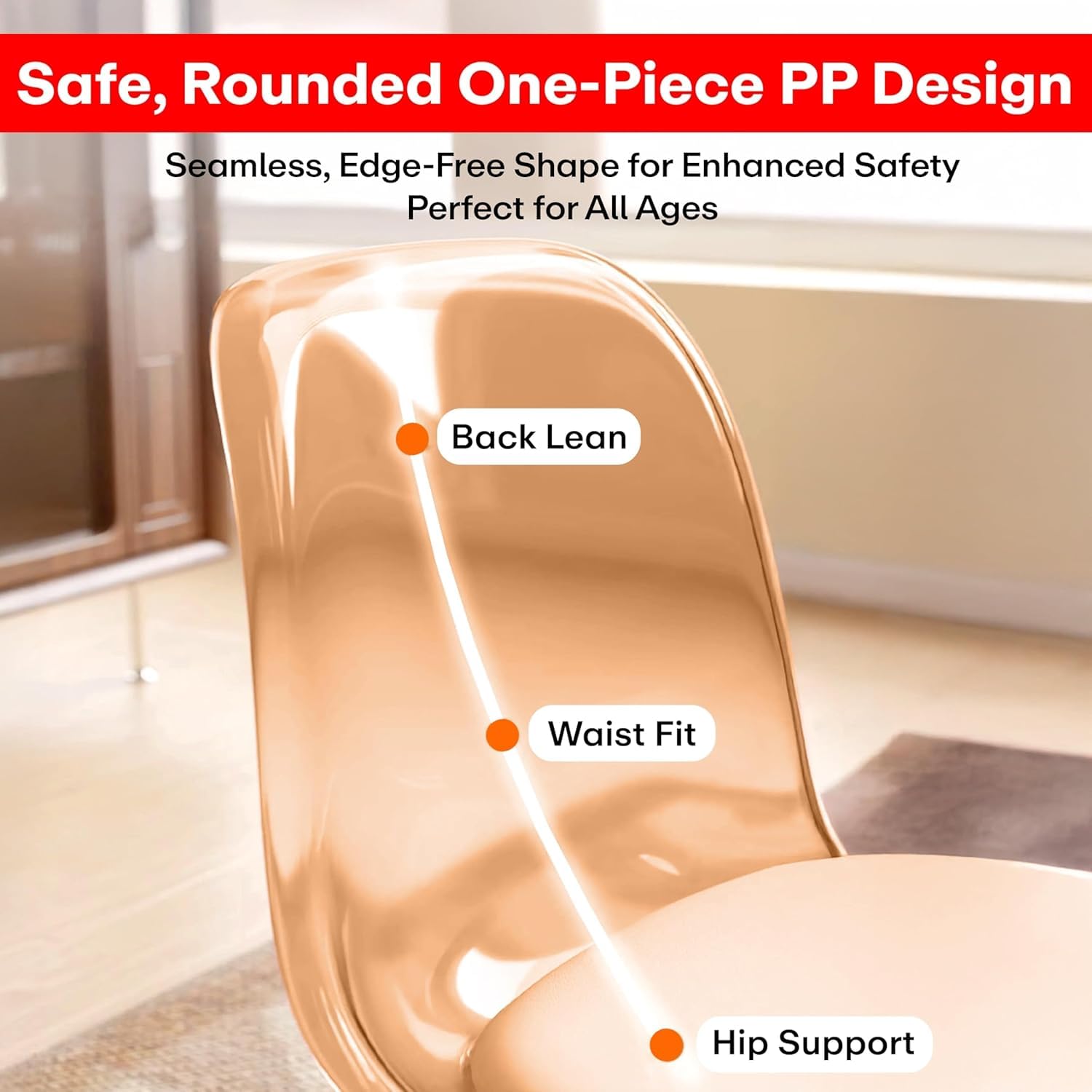 Drumstone 15 πππππ πΎπππππππ Low Profile Rolling Stool with Acrylic Back Support, Yellow Compact Swivel Chair with Cushioned Seat and Smooth 360Β° Silent Wheels for Home, Salon 1