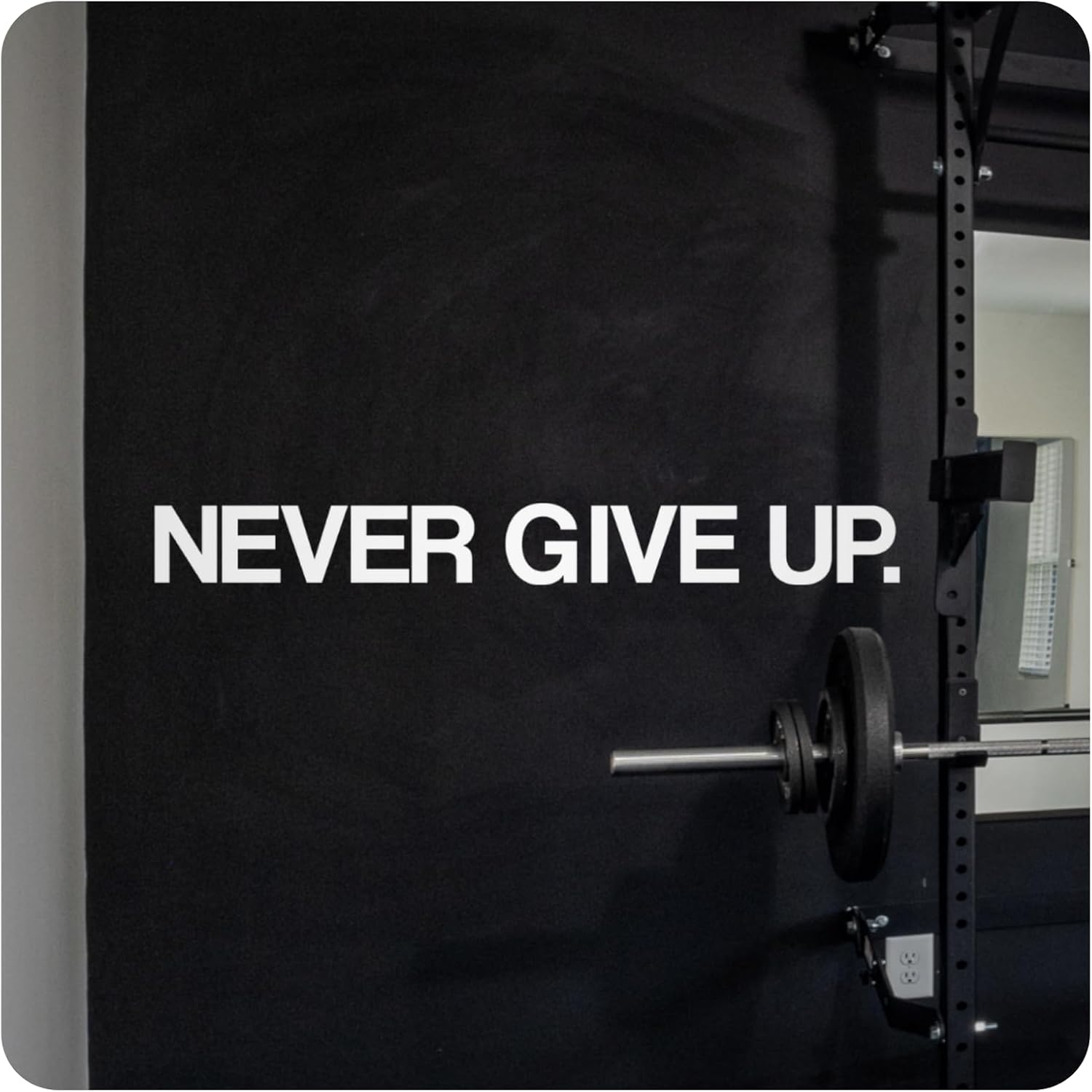 My Vinyl Story Never GIVE UP Wall Sticker Motivational Wall Decal Sticker Quote for Home Gym Workout Motivational Wall Art Decor Vinyl Removable (Black, 48x6 inches)