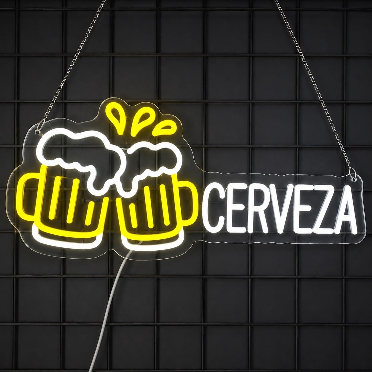 Signs Lamp Cerveza Beer Mugs Neon Sign Dimmable