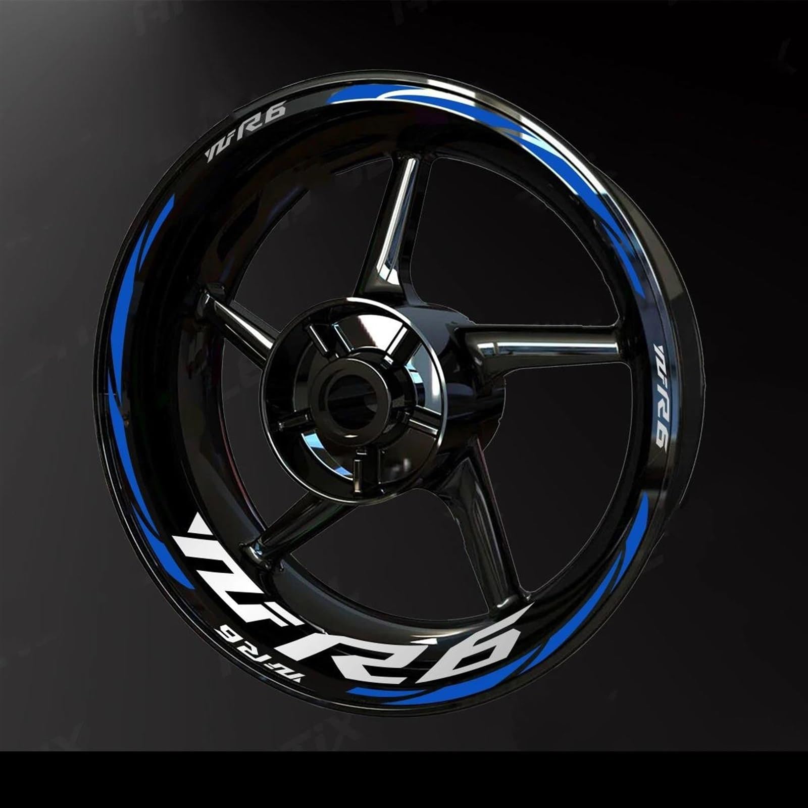 Motorcycle Accessories Wheel Stickers Reflective Rim Motorbike Waterproof Decals for Yamaha YZF R6 2017-2022 Decorative(Color3)