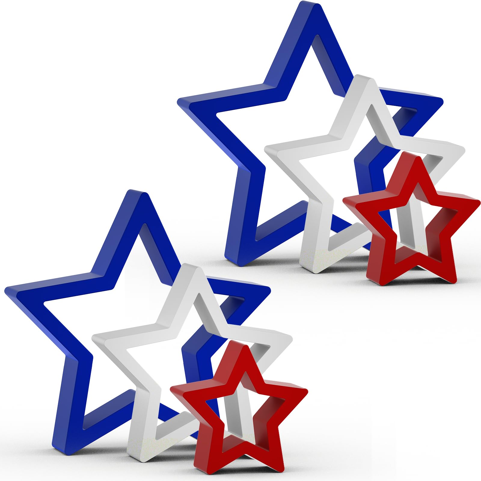 DECEED Patriotic Wooden Star Signs