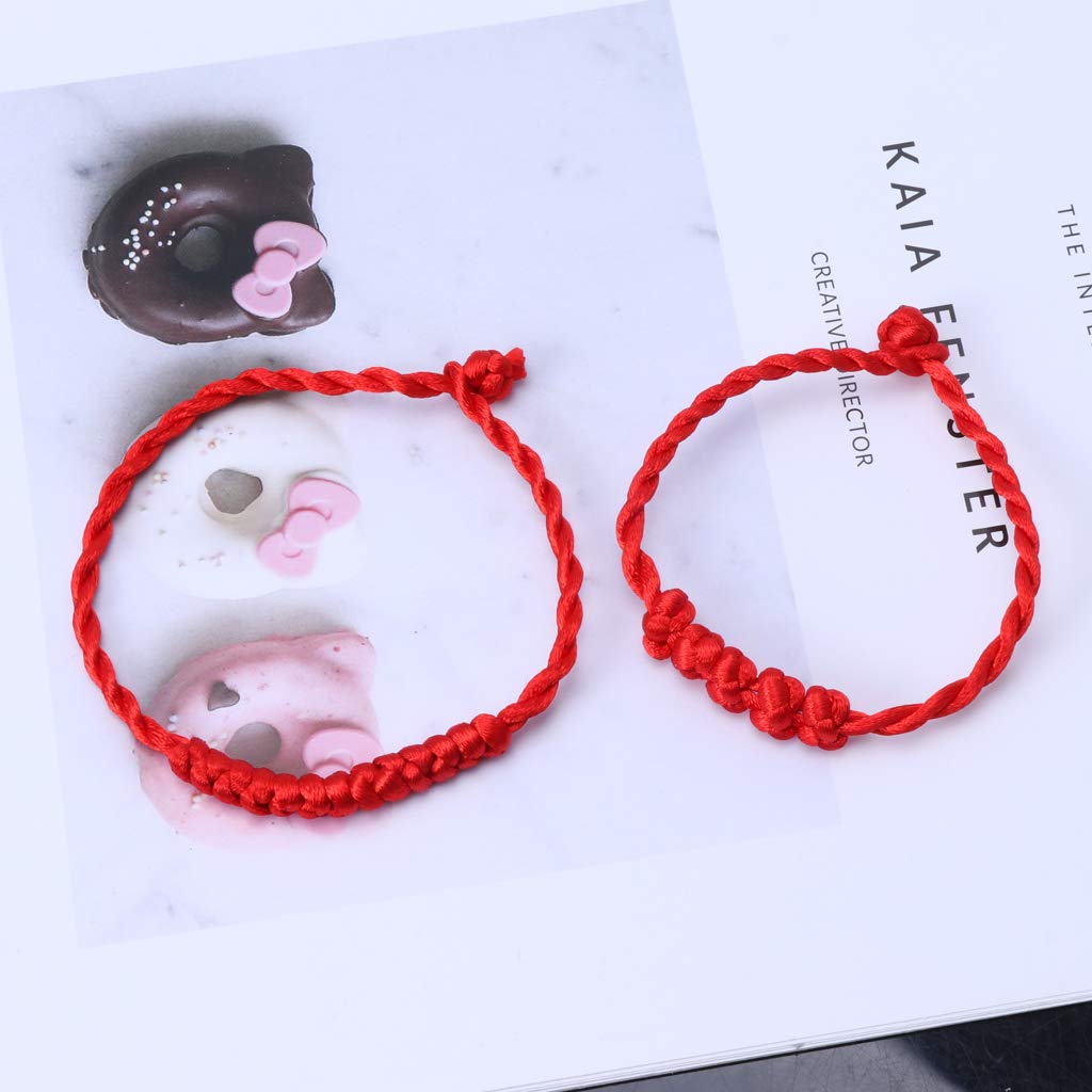 Mascoto Bracelet en corde rouge porte-bonheur pour la réussite et la protection de la kabbale, contre le mauvais œil, 24 cm, Coton Mascoto Bracelet en corde rouge porte-bonheur pour la réussite et la protection de la kabbale, contre le mauvais œil, 24 cm, Coton