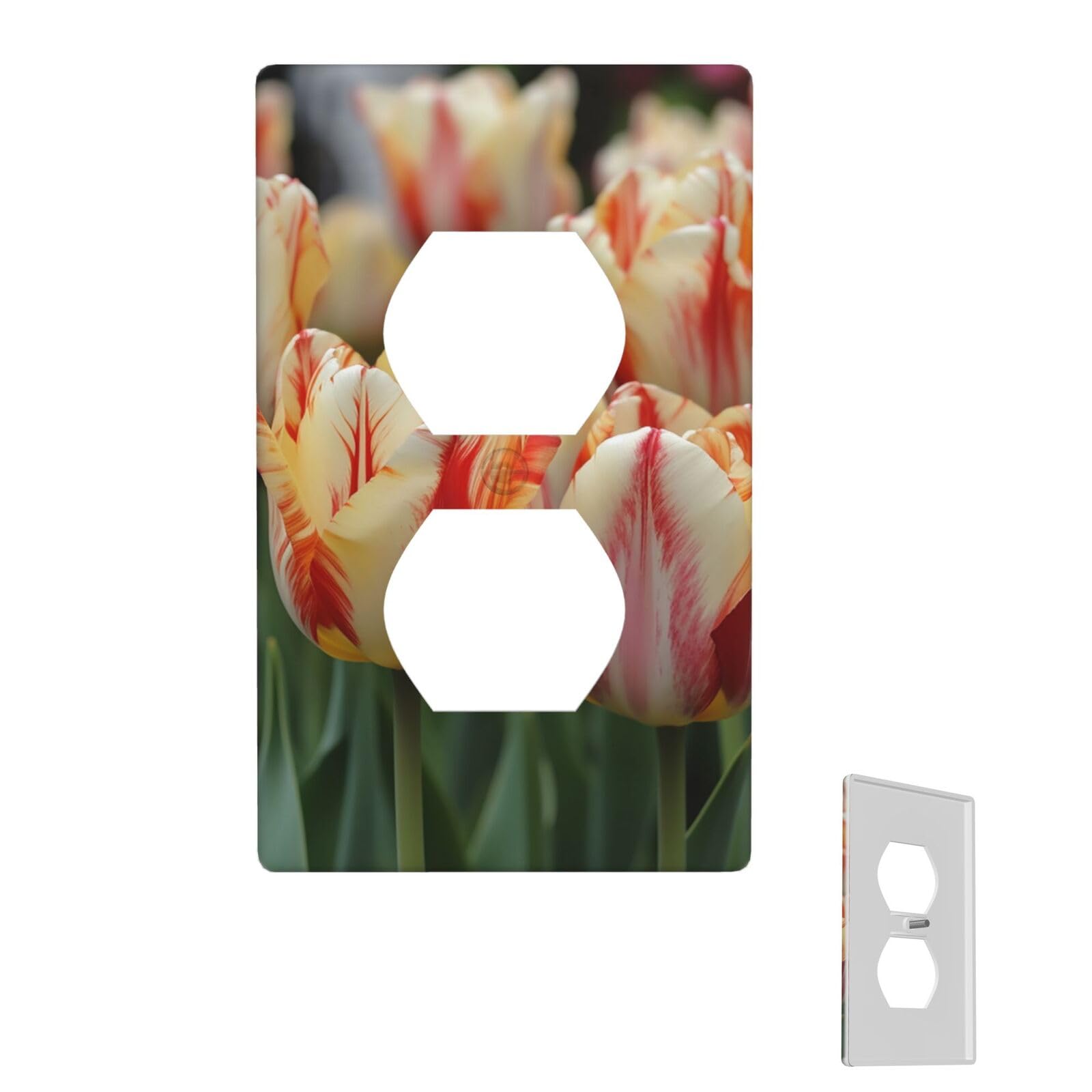 Wall Plate Duplex Outlet Covers Single Toggle 1-Gang Wall Plate Covers Flowers Light Switch Cover Decorative Electrical Faceplate Light Switches for Kitchen Bedroom Decor 4.5" X 2.76"
