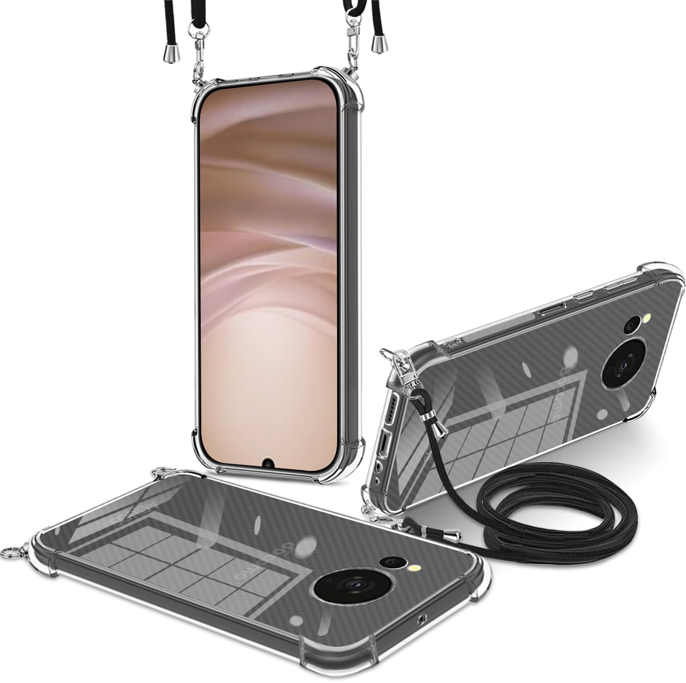 Amazon.co.jp: AQUOS Sense7 ケース クリア ネックストラップ 首かけ