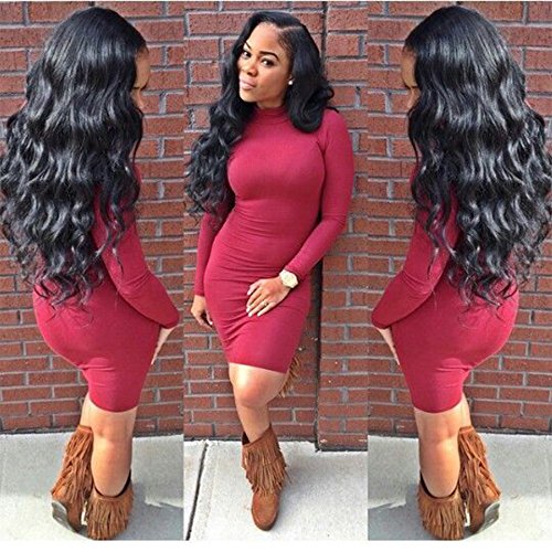 HC Hair No Shedding 7A 3 Bundles with 1 Closure Unprocessed Virgin Peruvian Hair Body Wave with Lop Lace Closure Natural Color Hair Extensions Perfect for Hair Weft(26 26 26 With 20)