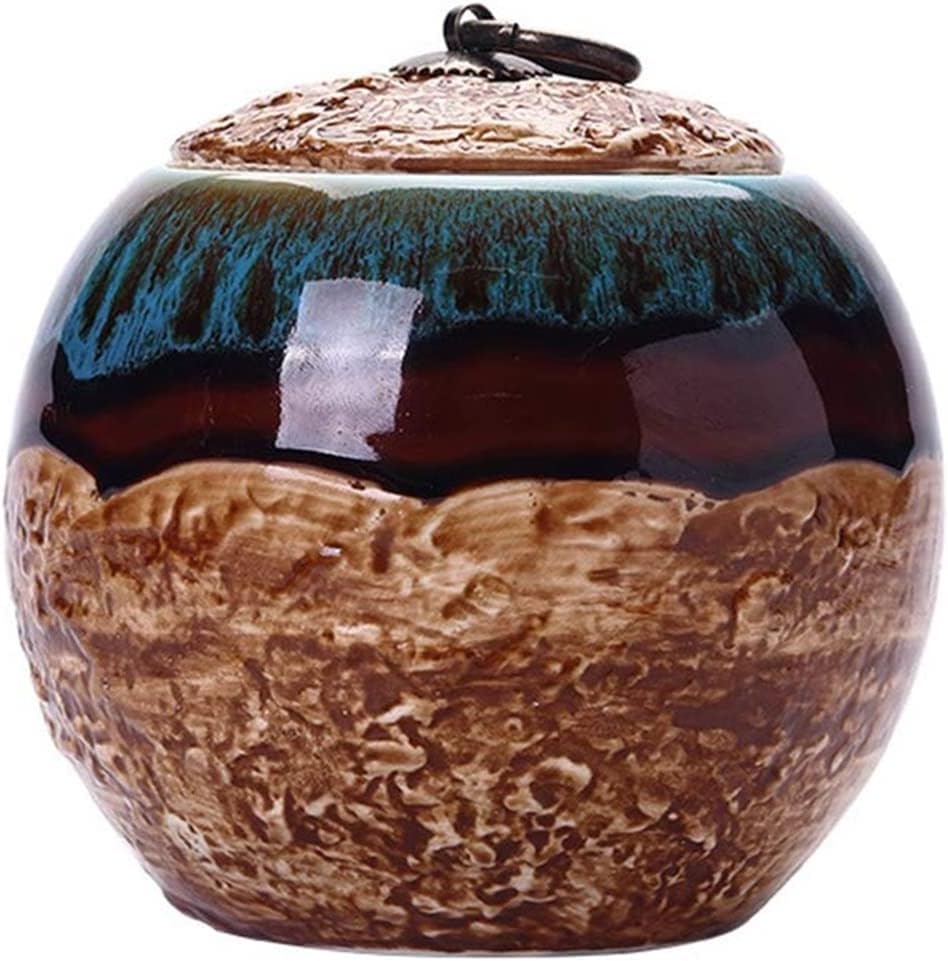 Urn Pet Cremation Ceramics Memorials Urn for Dear Cat Dog Ashes Keepsake (Color : Brown, Size : M) (Brown M)