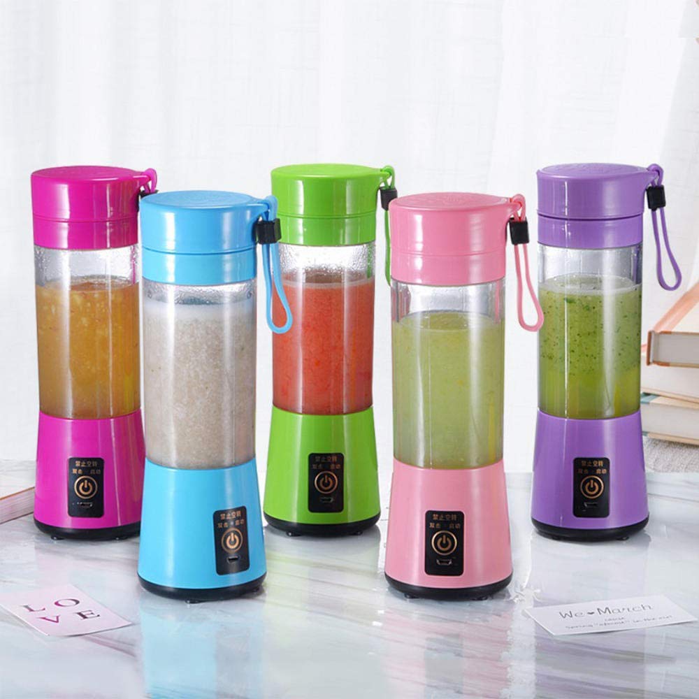 Juicer 400Ml Licuadora portátil Exprimidor Taza USB Recargable Eléctrico Automático Vegetal Fruta Cítricos Jugo de Naranja Taza Mezclador Botella Purple Mimosa