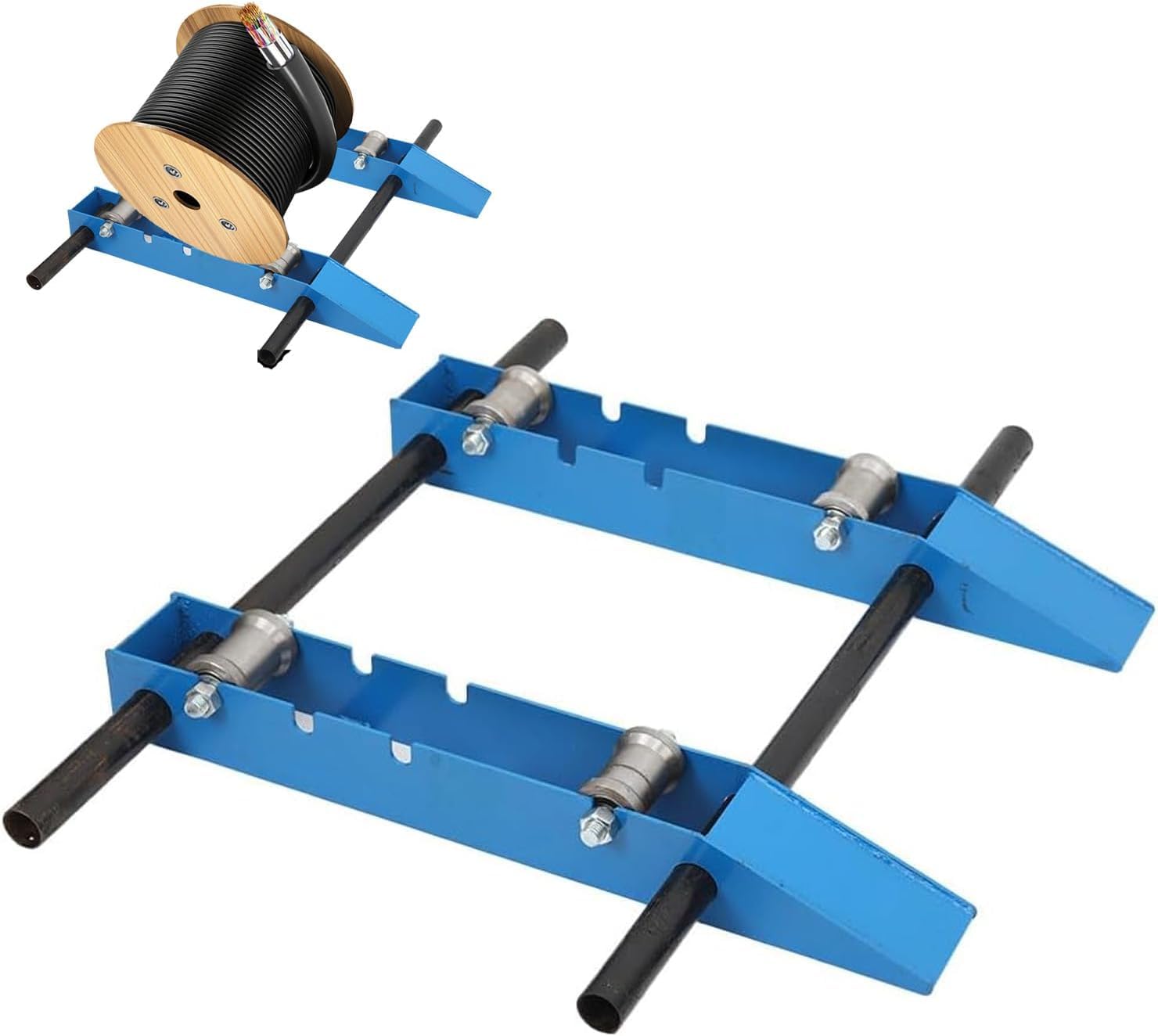 Dispensatore di Cavi in Acciaio ad Alta Resistenza, Supporto Rotante 2000 kg Classe Industriale, Svolgitore per Bobine Ø30-120cm, Portabobine Con Rullo Regolabile A 3 Livelli
