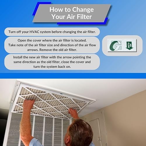 Miniatura 4 de Filtro de aire de fibra de vidrio Glasfloss de 12 x 20 x 1, doble puntal, serie GDS, fabricado en EE. UU., Tamaño real 11 58 x 19 58 x 34