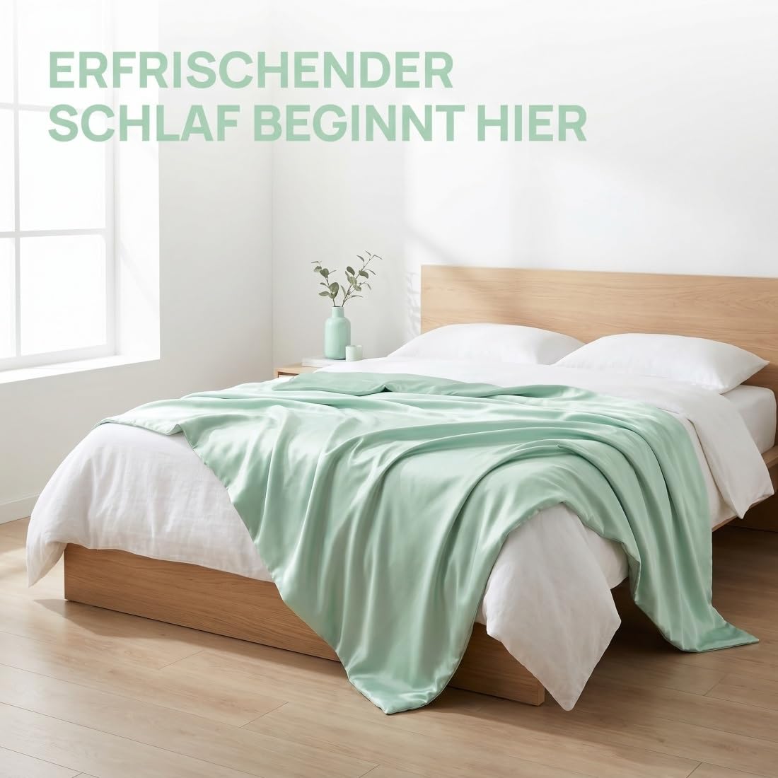 Yagerod Decke Kühlende Eisdecke für Heiße Sommernächte, Decke | Schlafdecke, Aweich Hautfreundlich, Leicht Atmungsaktiv, Q-Max 0,3 für Kühl Erfrischend(Cremeweiß,150 x 200)