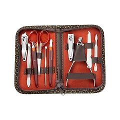 Set 10in1 Pedicure Manicure Tool Nail Stainless Steel Cuticle Clippers Nipper Scissors Cleaner Grooming Kit Case Color As
